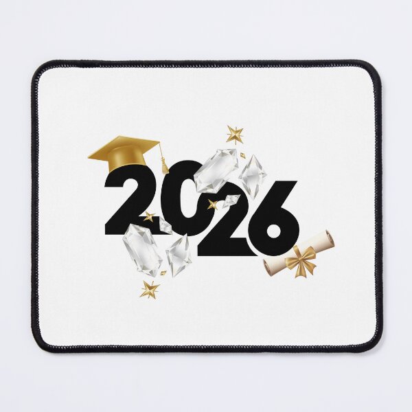 Item preview, Graduate 2026 (Offset) with Diamonds, Stars & Gold Graduation Hat designed and sold by jeweleddesigns.