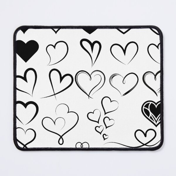 Item preview, Black and White Hand Drawn Heart Doodles designed and sold by PnrArtDesign.