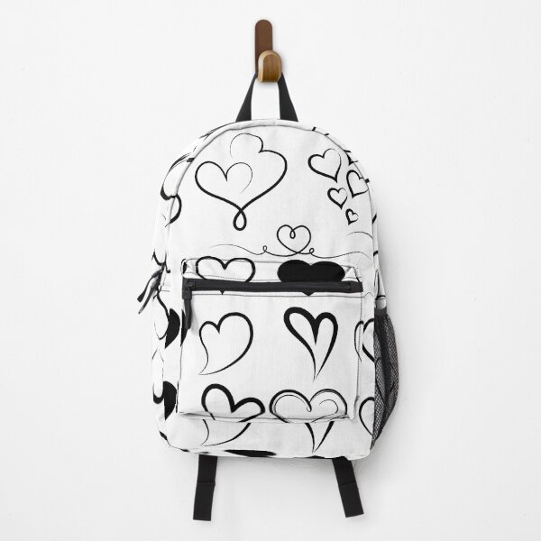 Item preview, Black and White Hand Drawn Heart Doodles designed and sold by PnrArtDesign.