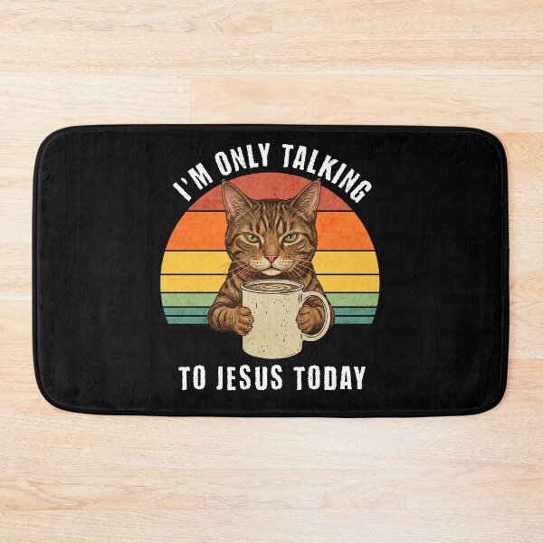 Item preview, I'm Only Talking To Jesus Today Cat Coffee Retro designed and sold by d247.