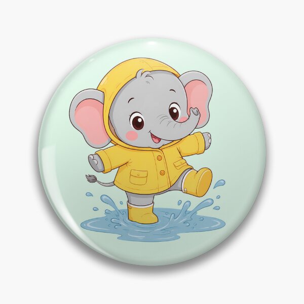 Item preview, Cute Baby Elephant Yellow Raincoat Puddle designed and sold by ArtdesignsA.