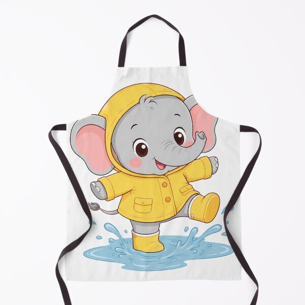 Item preview, Cute Baby Elephant Yellow Raincoat Puddle designed and sold by ArtdesignsA.