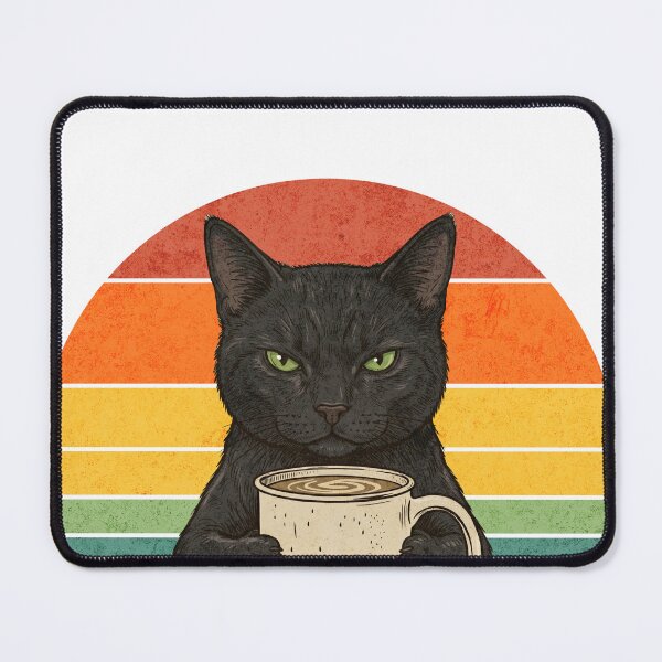 Item preview, Grumpy Black Cat Coffee Jesus Vintage Sunset designed and sold by d247.