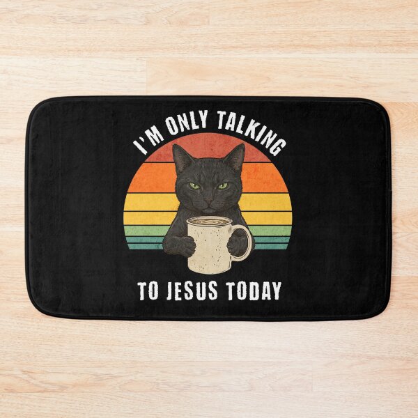 Item preview, Grumpy Black Cat Coffee Jesus Vintage Sunset designed and sold by d247.