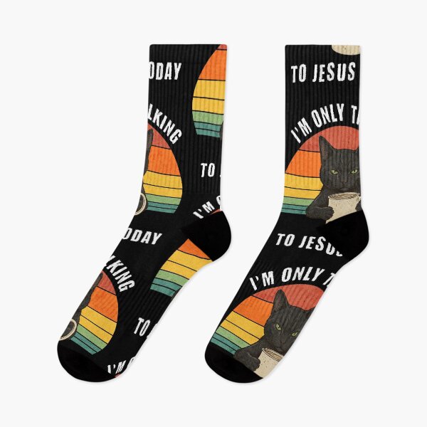 Item preview, Grumpy Black Cat Coffee Jesus Vintage Sunset designed and sold by d247.