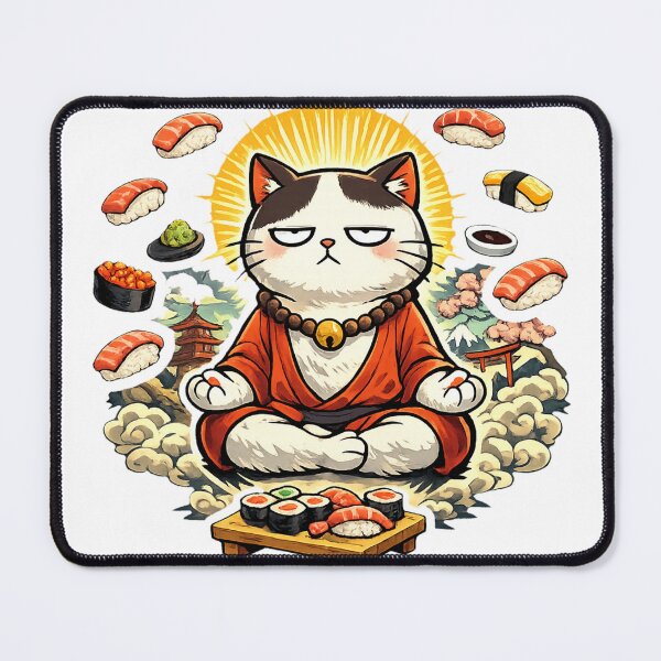Item preview, Sushi Enlightenment Cat – Surreal Kawaii Sushi Meme Anime Cat Design designed and sold by kawaii animal store (in Japan).