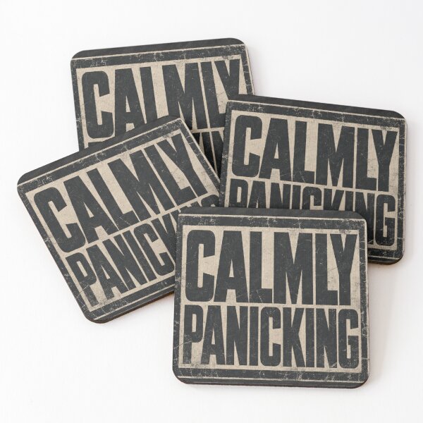 Item preview, Calmly Panicking | Introvert humor | Anxiety Quote | Socially Exhausted Funny Typography | Mental Health Humor Gift designed and sold by Fernhaven.