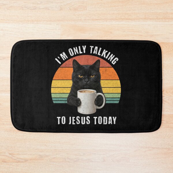 Item preview, Sarcastic Black Cat Coffee Jesus Today Retro Sunset designed and sold by d247.