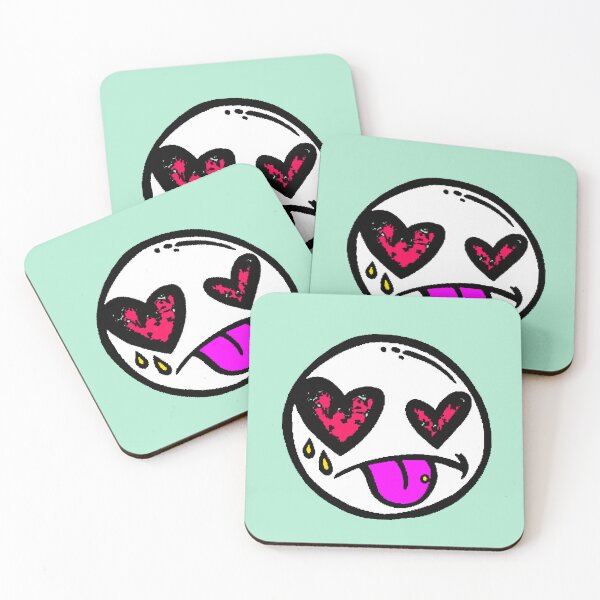 Item preview, Face Hearts Eyes Tongue Neon Pink Emoji Thirsty Gift Y2K designed and sold by AstronautMerch.