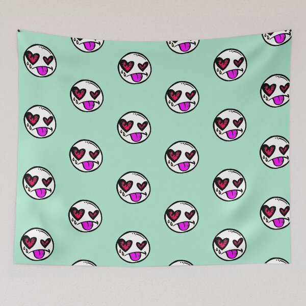 Item preview, Face Hearts Eyes Tongue Neon Pink Emoji Thirsty Gift Y2K designed and sold by AstronautMerch.