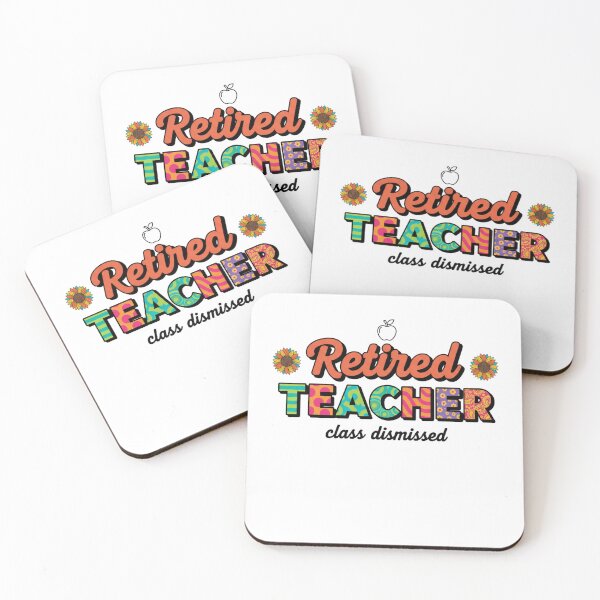 Item preview, Retired Teacher Colorful Floral Typography designed and sold by rawaart1.