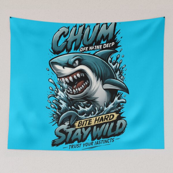 Item preview, Chum Bite Hard Stay Wild Shark Vintage designed and sold by CatLovers Studio.