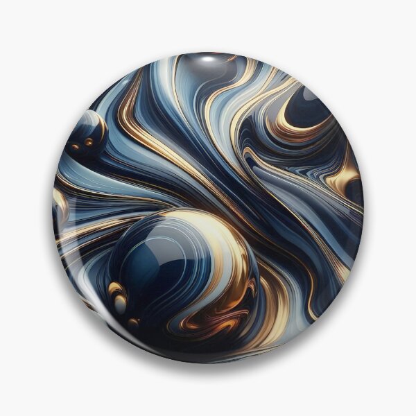 Item preview, Sapphire and Liquid Gold Fluid Abstract designed and sold by CustomHDman.