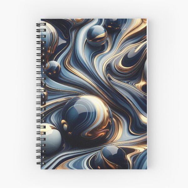 Item preview, Sapphire and Liquid Gold Fluid Abstract designed and sold by CustomHDman.