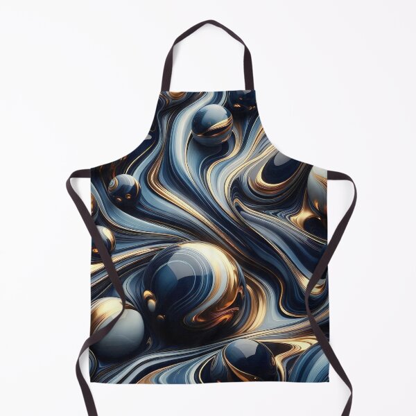 Item preview, Sapphire and Liquid Gold Fluid Abstract designed and sold by CustomHDman.