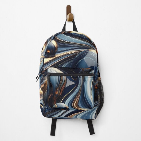 Item preview, Sapphire and Liquid Gold Fluid Abstract designed and sold by CustomHDman.