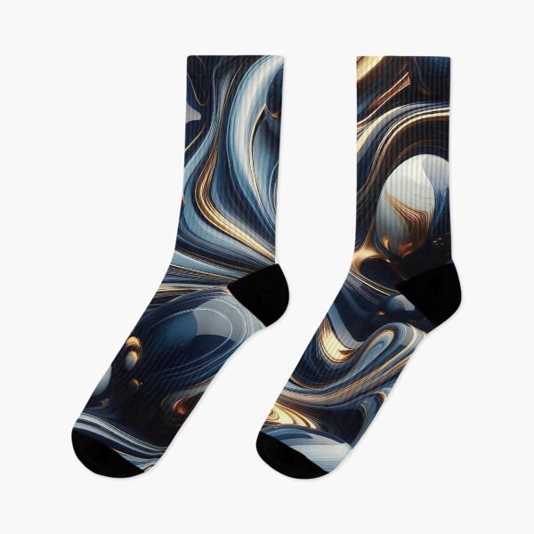 Item preview, Sapphire and Liquid Gold Fluid Abstract designed and sold by CustomHDman.