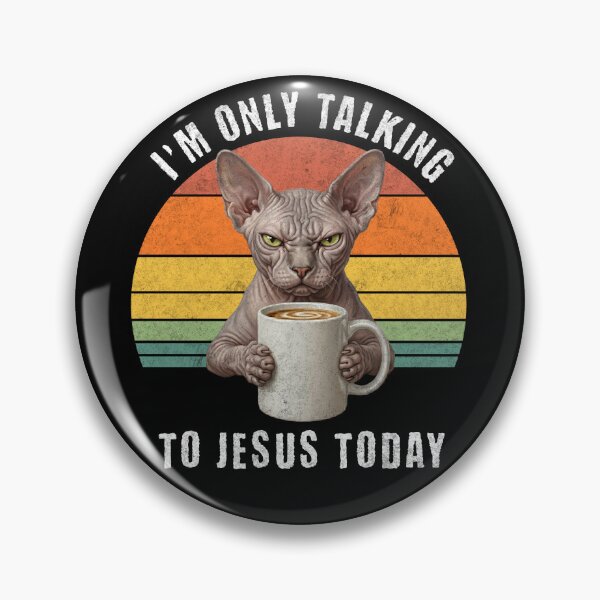 Item preview, Grumpy Sphynx Cat Coffee Jesus Retro Sunset designed and sold by d247.