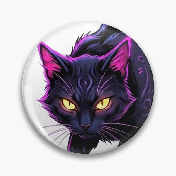 Item preview, Stalking Shadow Cat – Mythical Runes & Glowing Yellow Eyes designed and sold by Spiritualwall.