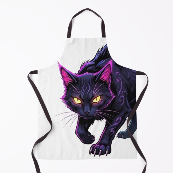 Item preview, Stalking Shadow Cat – Mythical Runes & Glowing Yellow Eyes designed and sold by Spiritualwall.