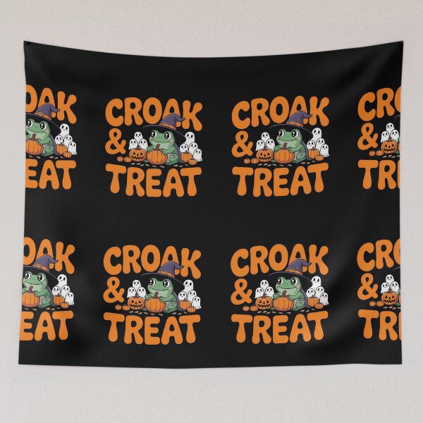 Item preview, Croak and Treat Cute Halloween Frog Witch Pumpkin designed and sold by Raw Tigers.