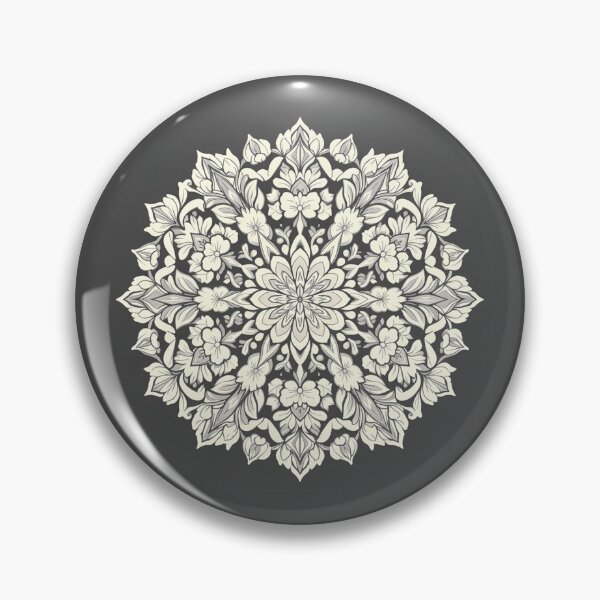 Item preview, Floral mandala white on grey designed and sold by In-Spirit24.