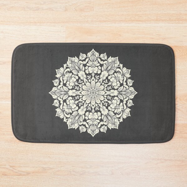 Item preview, Floral mandala white on grey designed and sold by In-Spirit24.