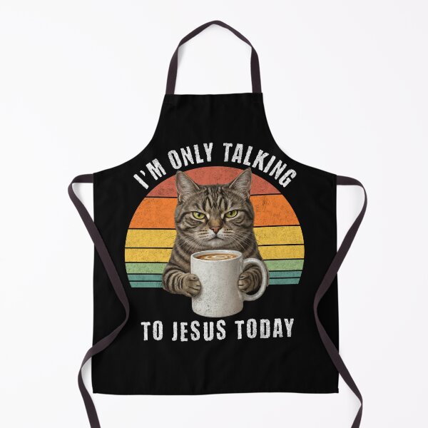 Item preview, Talking to Jesus Today Cat Coffee Retro Sunset designed and sold by d247.