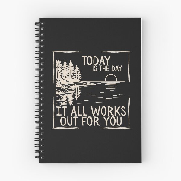 Item preview, Today is the day it all works out for you - lake sunset line drawing - optimistic designed and sold by LAJdesigns.