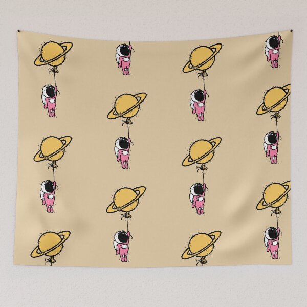 Item preview, Pink Astronaut Saturn Yellow Glitch Space Gift Science designed and sold by AstronautMerch.
