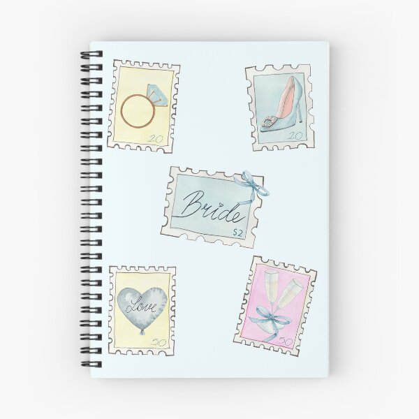 Item preview, Watercolor Bride-to-Be Stamps Illustration | Bridal Shoes, Diamond Ring & Balloon Art designed and sold by LLilyArt.