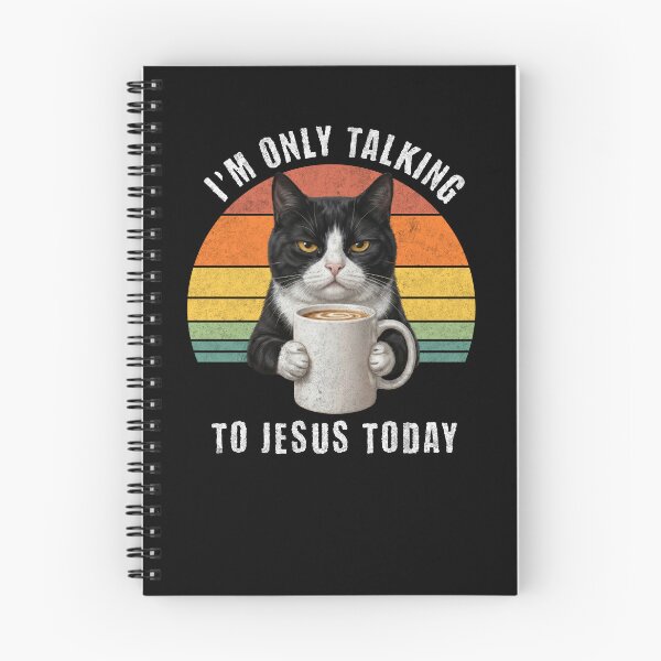 Item preview, I'm Only Talking To Jesus Today Cat Coffee Retro designed and sold by d247.