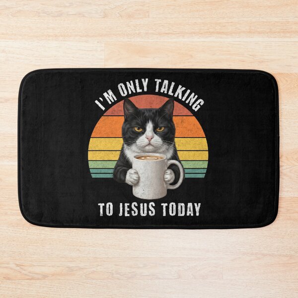 Item preview, I'm Only Talking To Jesus Today Cat Coffee Retro designed and sold by d247.