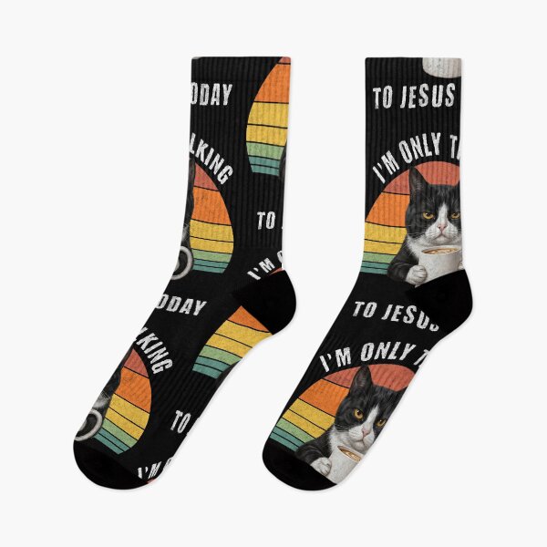 Item preview, I'm Only Talking To Jesus Today Cat Coffee Retro designed and sold by d247.