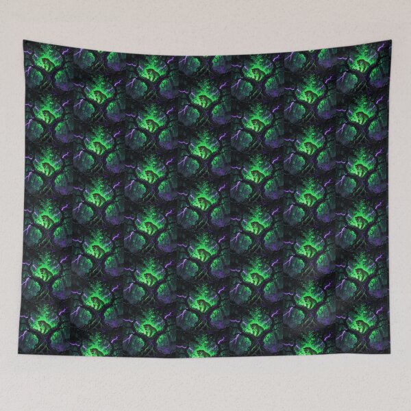Item preview, Neon Jaguar on Tree Branch with Pink Lightning – Green Glow Jungle Shadow Art designed and sold by DervoTeck2767.