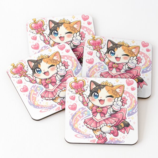 Item preview, Delulu Magical Girl Cat Sticker | Main Character Energy Kawaii Anime Cat designed and sold by kawaii animal store (in Japan).
