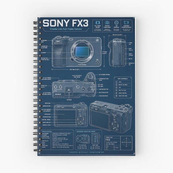 Artikelvorschau, Sony FX3 Blueprint Poster – Cinema Camera entworfen und verkauft von aloefx.