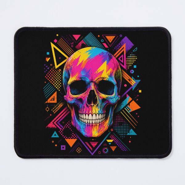 Item preview, Neon Pop Art Skull – Colorful Retro Geometric Design designed and sold by MargaretaArt.