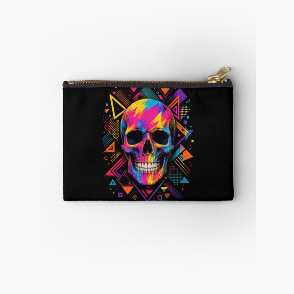 Item preview, Neon Pop Art Skull – Colorful Retro Geometric Design designed and sold by MargaretaArt.