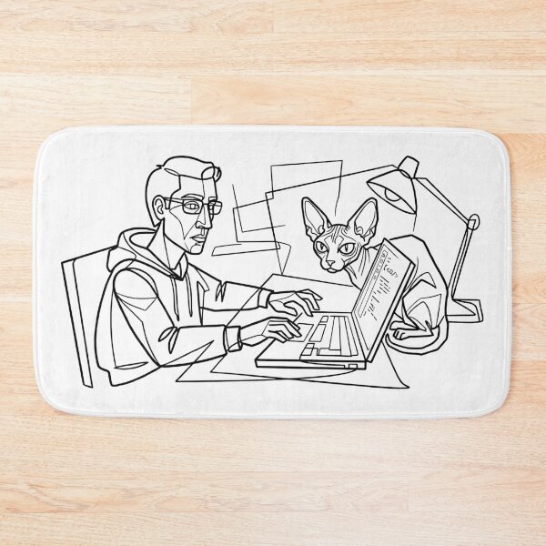 Item preview, Cybersecurity Engineer + Sphynx Cat: "Scanning for Vulnerabilities"  designed and sold by YOU SHOP NOW.
