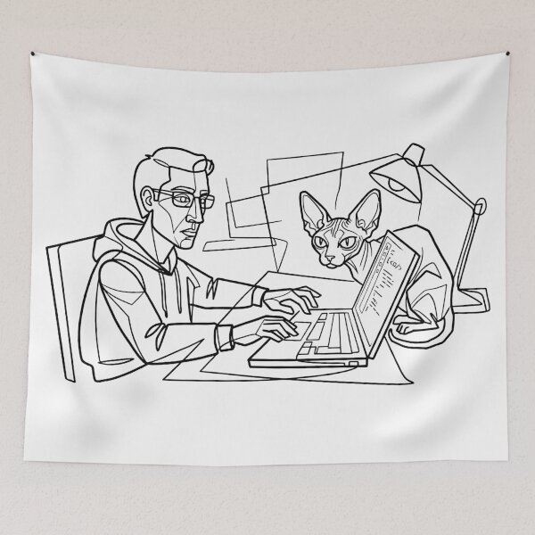 Item preview, Cybersecurity Engineer + Sphynx Cat: "Scanning for Vulnerabilities"  designed and sold by YOU SHOP NOW.