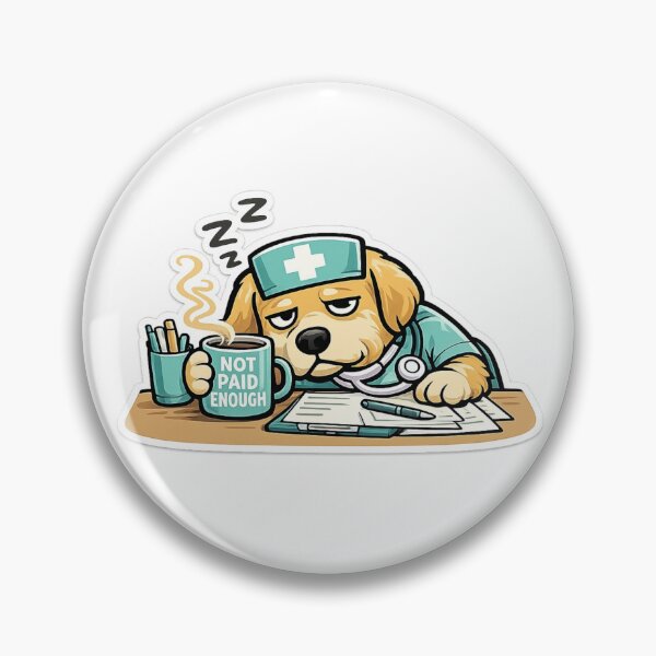 Item preview, Exhausted Nurse Dog Funny Healthcare Worker Gift designed and sold by Gentlestate.