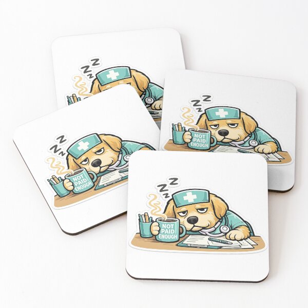 Item preview, Exhausted Nurse Dog Funny Healthcare Worker Gift designed and sold by Gentlestate.