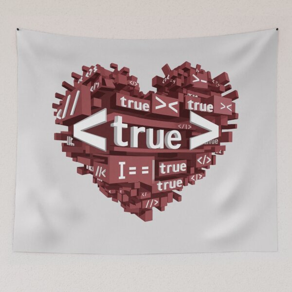 Item preview, a red heart consisting of code designed and sold by 123ks.