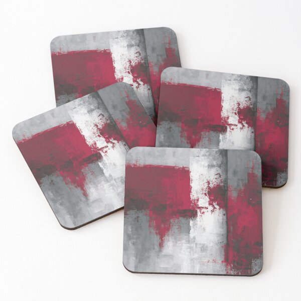 Item preview, Red Gray Geometric Abstract Expressionism - Textured Red Palette No.7 designed and sold by SlowRegardArt.