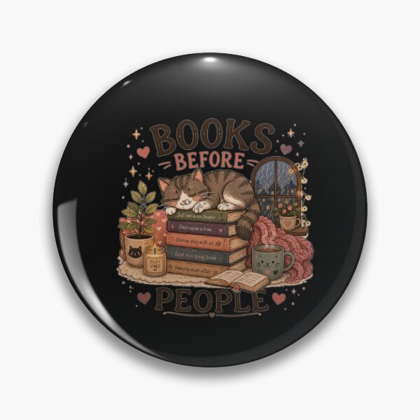 Item preview, Books Before People – Cute Cat Book Lover Design designed and sold by MotylekAnia.