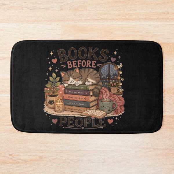 Item preview, Books Before People – Cute Cat Book Lover Design designed and sold by MotylekAnia.