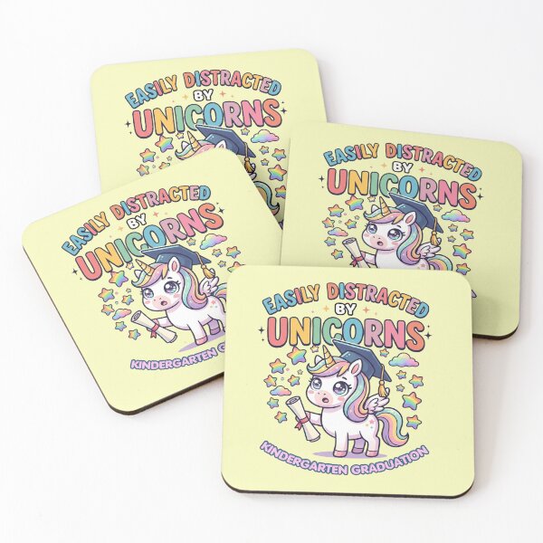 Item preview, Funny Easily Distracted By Unicorns Retro Graduation Unicorn Rainbow Student Gift designed and sold by Im-Ara.