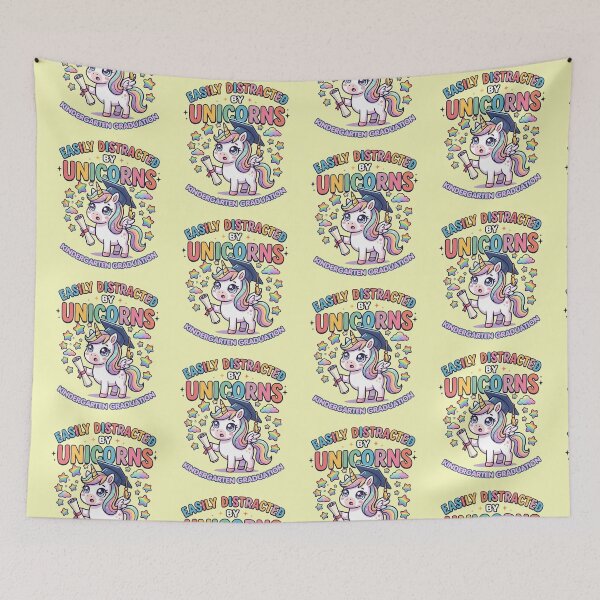 Item preview, Funny Easily Distracted By Unicorns Retro Graduation Unicorn Rainbow Student Gift designed and sold by Im-Ara.