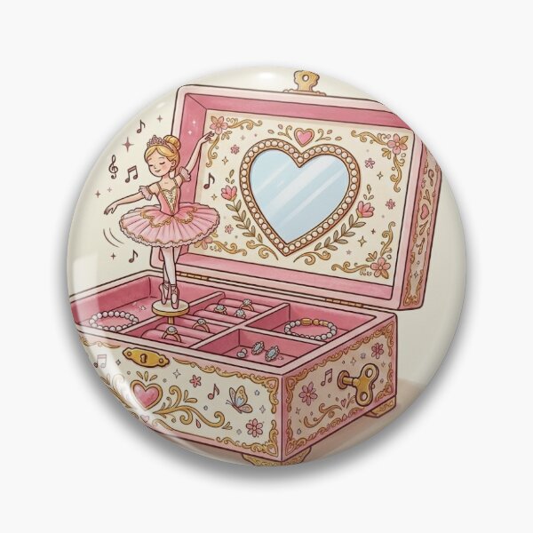 Item preview, Ballerina in a Pink Musical Box Design designed and sold by UniqueVersion.